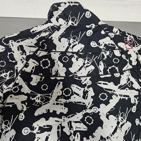 Empyre Y2K Punk Streetwear Jacket Black/White Airplane Print Pink Graphic Lining - Picture 12 of 13